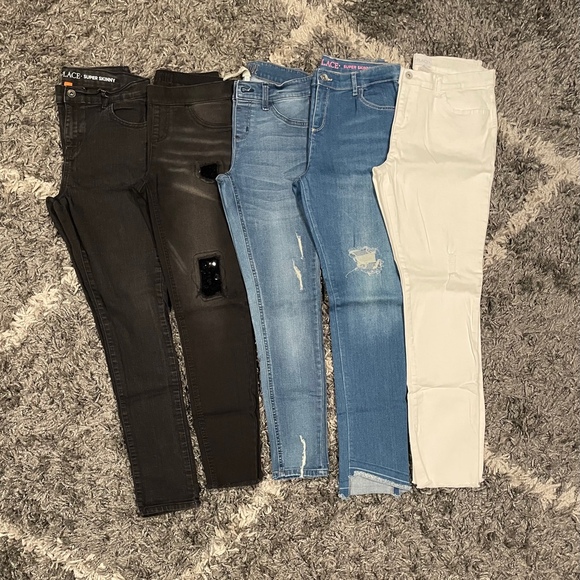 Girls Jean Denim Bundle Size 14-16 Stretch Adjustable Waist Distressed - Picture 1 of 11